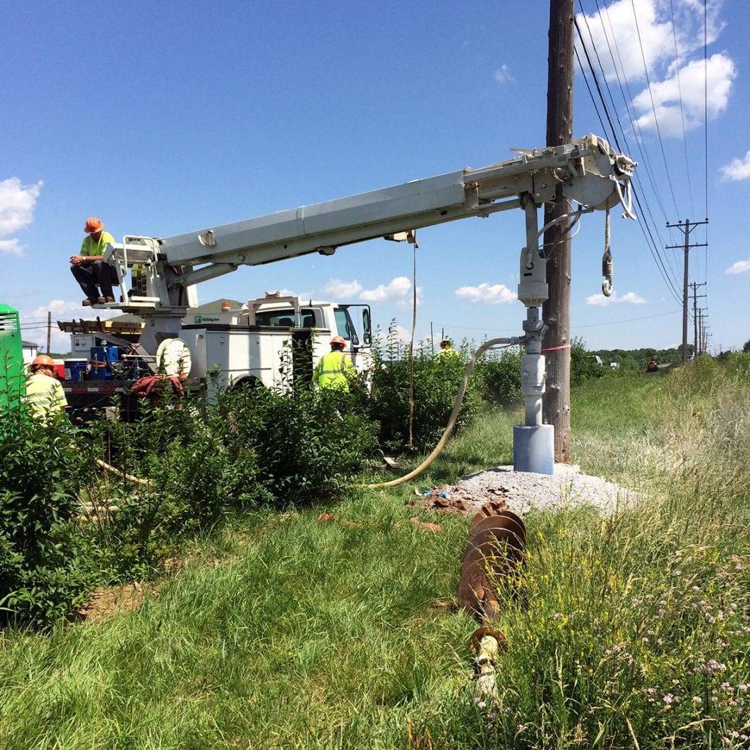 mono-hammer utility pole drill